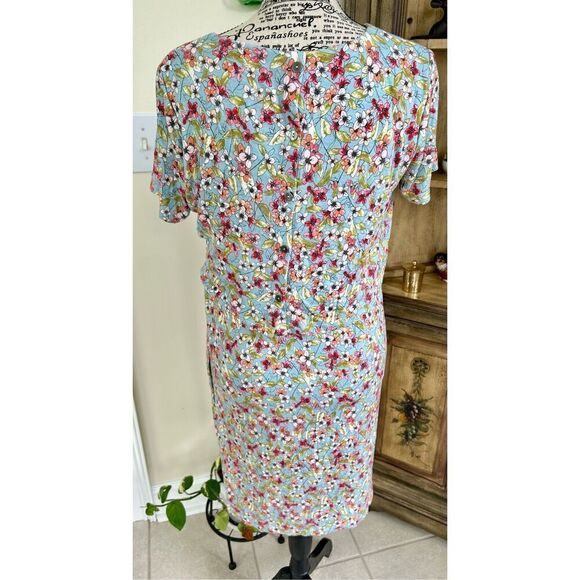 J. Jill Colorful Floral Combo Style Stretch Dress - Picture 4 of 9